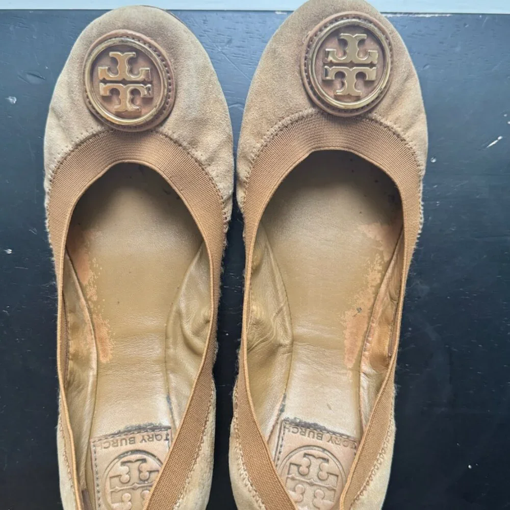 TORY BURCH Caroline Suede Ballerina Flats - Picture 6 of 12